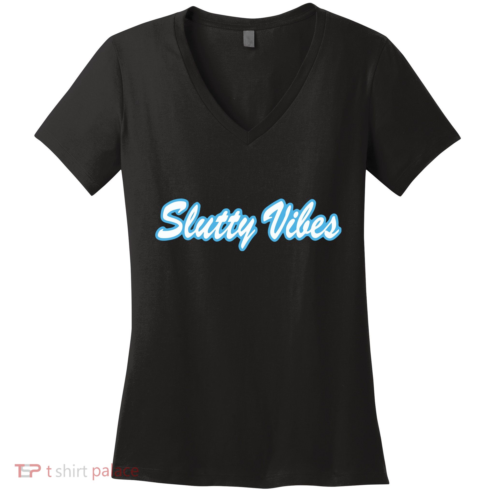 Slutty Vibes Blue Women's V-Neck T-Shirt