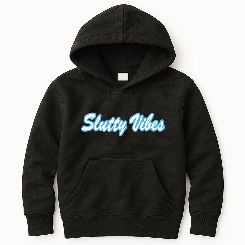 Slutty Vibes Blue Kids Hoodie