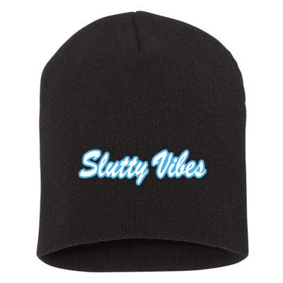 Slutty Vibes Blue Short Acrylic Beanie