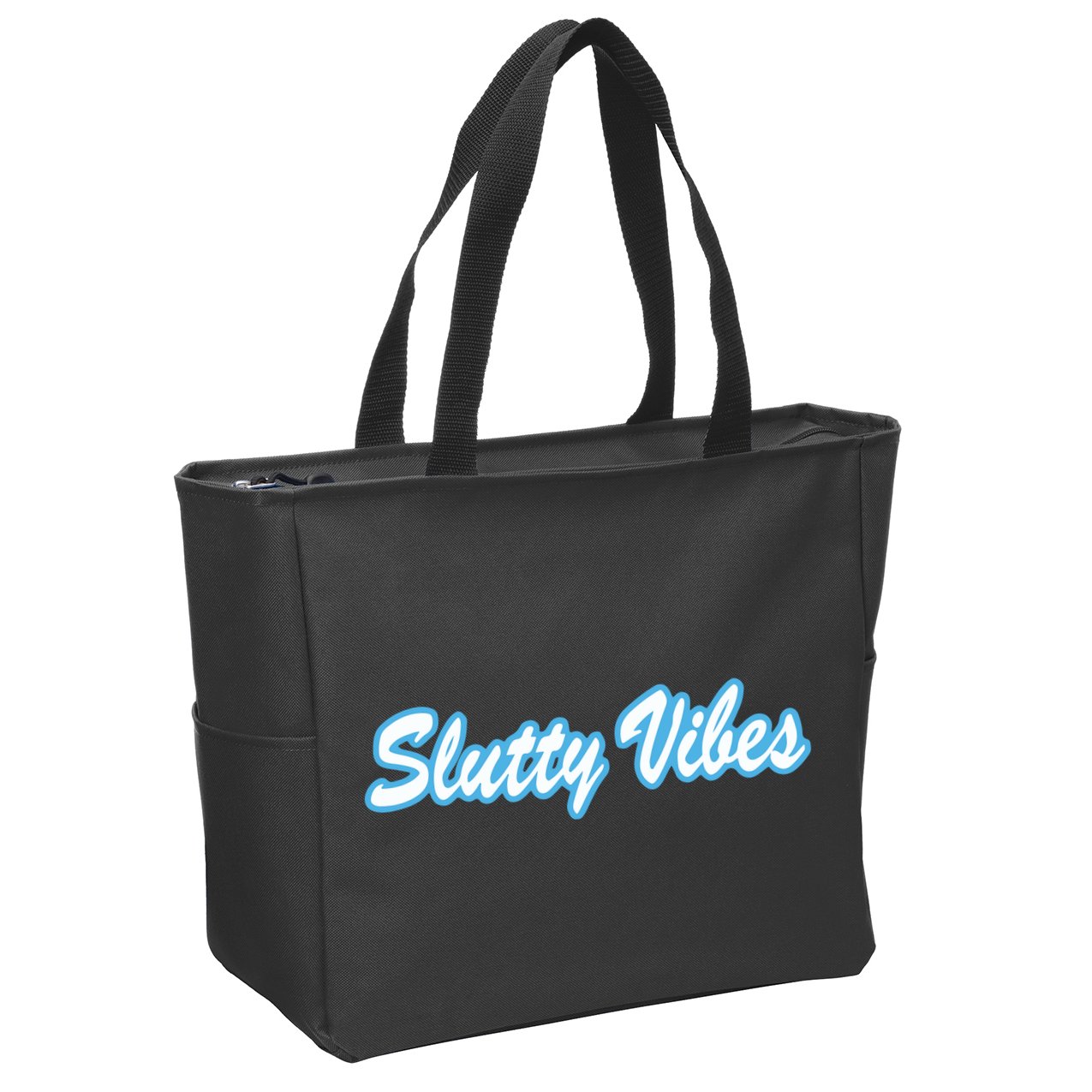 Slutty Vibes Blue Zip Tote Bag