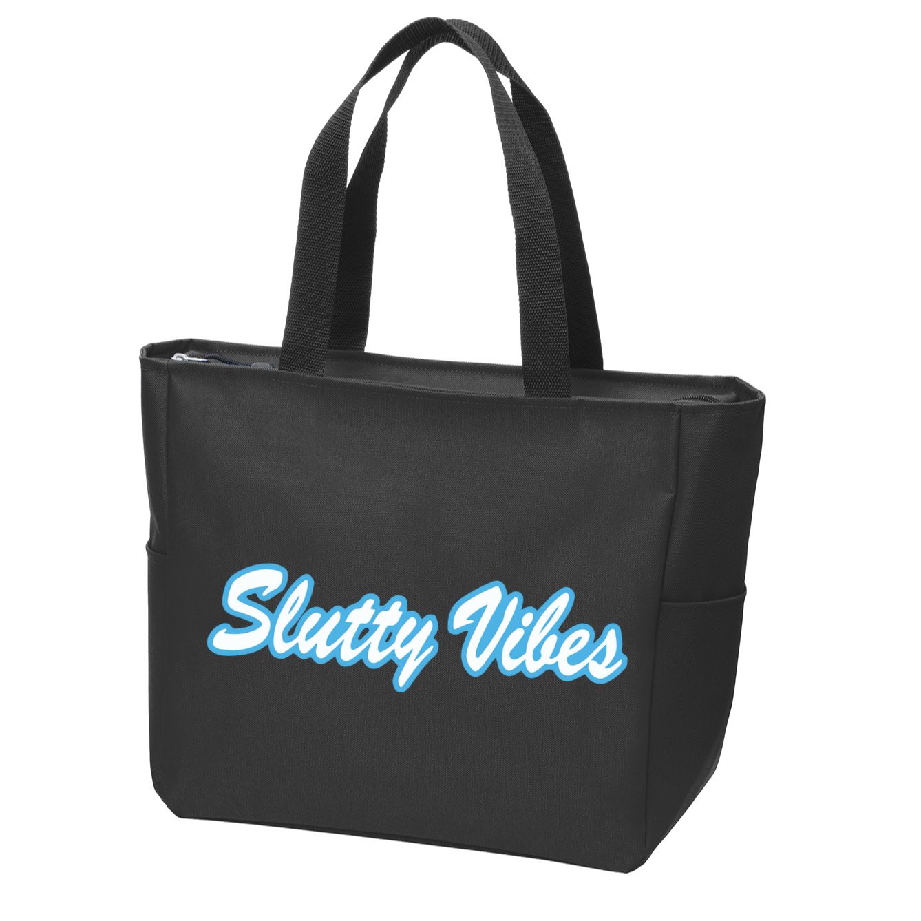 Slutty Vibes Blue Zip Tote Bag