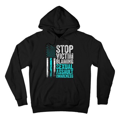 Stop Victim Blaming American Flag Sexual Assault Awareness Hoodie