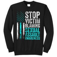 Stop Victim Blaming American Flag Sexual Assault Awareness Sweatshirt