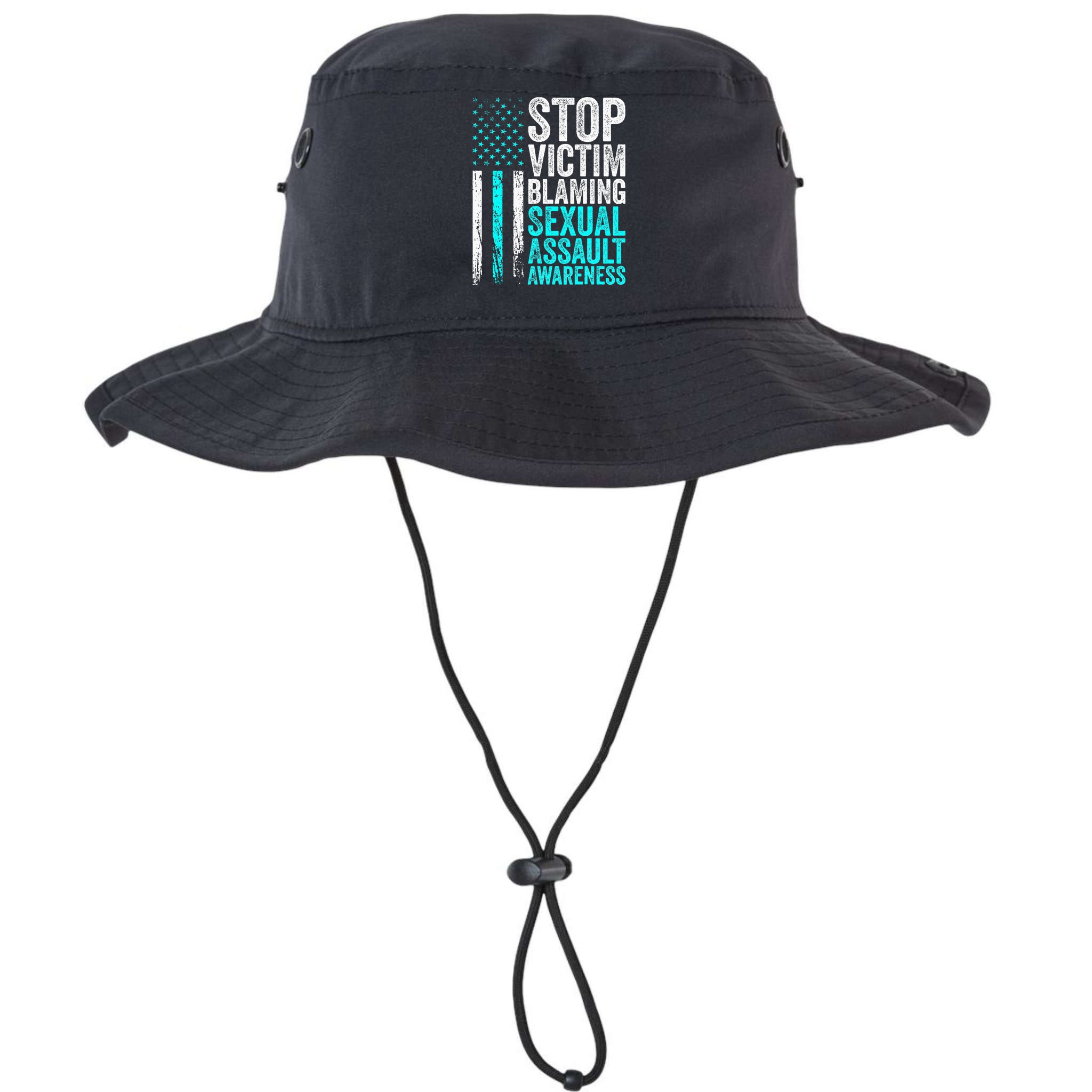 Stop Victim Blaming American Flag Sexual Assault Awareness Bucket Hat