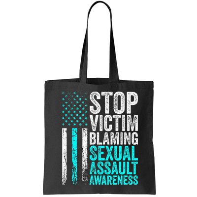 Stop Victim Blaming American Flag Sexual Assault Awareness Bag