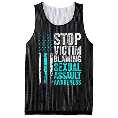 Stop Victim Blaming American Flag Sexual Assault Awareness Mesh Reversible Basketball Jersey Tank