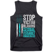 Stop Victim Blaming American Flag Sexual Assault Awareness Tank Top