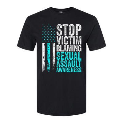 Stop Victim Blaming American Flag Sexual Assault Awareness Softstyle CVC T-Shirt