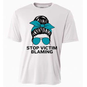 Stop Victim Blaming Messy Bun Sexual Assault Awareness Month Cooling Performance Crew T-Shirt