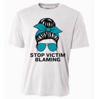 Stop Victim Blaming Messy Bun Sexual Assault Awareness Month Cooling Performance Crew T-Shirt