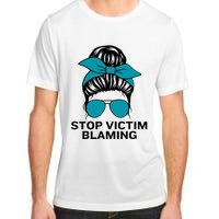 Stop Victim Blaming Messy Bun Sexual Assault Awareness Month Adult ChromaSoft Performance T-Shirt