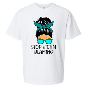 Stop Victim Blaming Sexual Assault Awareness Month Sueded Cloud Jersey T-Shirt