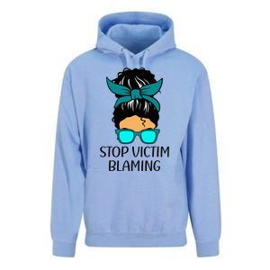 Stop Victim Blaming Sexual Assault Awareness Month Unisex Surf Hoodie