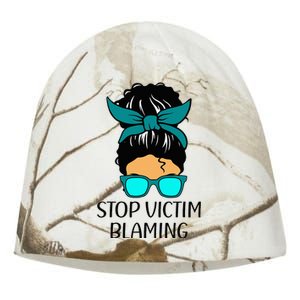 Stop Victim Blaming Sexual Assault Awareness Month Kati - Camo Knit Beanie