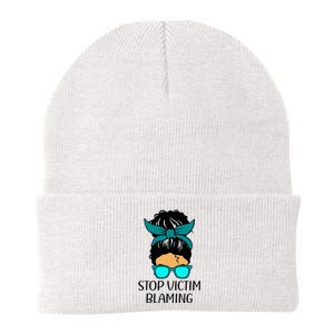 Stop Victim Blaming Sexual Assault Awareness Month Knit Cap Winter Beanie