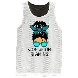 Stop Victim Blaming Sexual Assault Awareness Month Mesh Reversible Basketball Jersey Tank