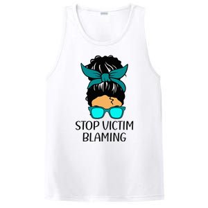 Stop Victim Blaming Sexual Assault Awareness Month PosiCharge Competitor Tank