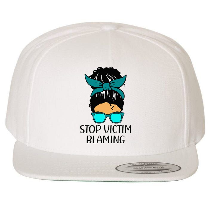 Stop Victim Blaming Sexual Assault Awareness Month Wool Snapback Cap