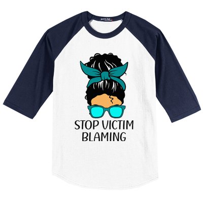 Stop Victim Blaming Sexual Assault Awareness Month Baseball Sleeve Shirt