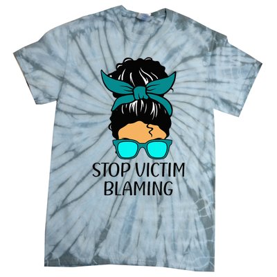 Stop Victim Blaming Sexual Assault Awareness Month Tie-Dye T-Shirt