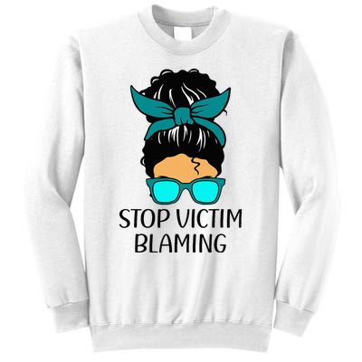 Stop Victim Blaming Sexual Assault Awareness Month Sweatshirt