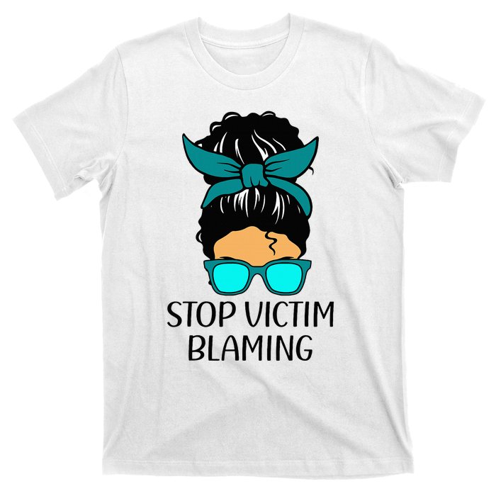 Stop Victim Blaming Sexual Assault Awareness Month T-Shirt