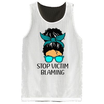 Stop Victim Blaming Sexual Assault Awareness Month Mesh Reversible Basketball Jersey Tank