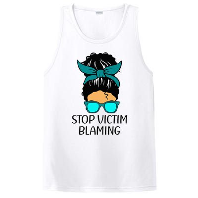 Stop Victim Blaming Sexual Assault Awareness Month PosiCharge Competitor Tank