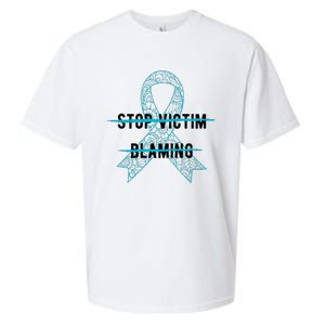 Stop Victim Blaming Sexual Assault Awareness Month Warrior Sueded Cloud Jersey T-Shirt