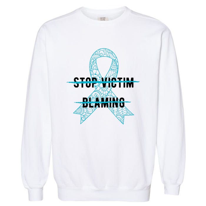 Stop Victim Blaming Sexual Assault Awareness Month Warrior Garment-Dyed Sweatshirt