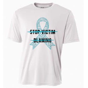 Stop Victim Blaming Sexual Assault Awareness Month Warrior Cooling Performance Crew T-Shirt