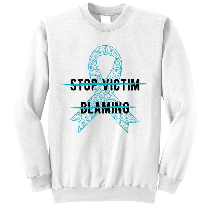 Stop Victim Blaming Sexual Assault Awareness Month Warrior Sweatshirt