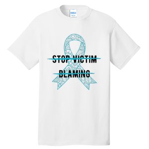 Stop Victim Blaming Sexual Assault Awareness Month Warrior Tall T-Shirt