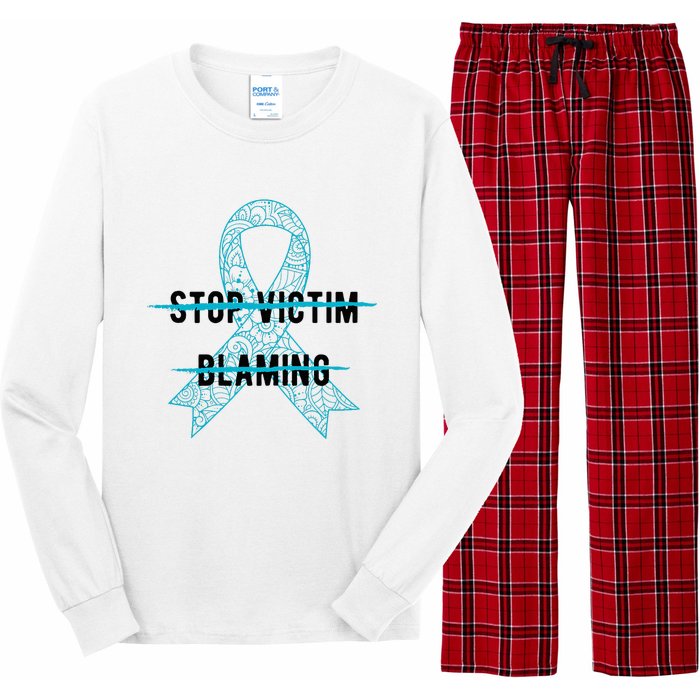 Stop Victim Blaming Sexual Assault Awareness Month Warrior Long Sleeve Pajama Set