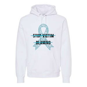 Stop Victim Blaming Sexual Assault Awareness Month Warrior Premium Hoodie