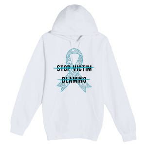 Stop Victim Blaming Sexual Assault Awareness Month Warrior Premium Pullover Hoodie