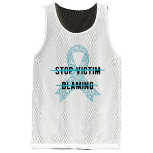 Stop Victim Blaming Sexual Assault Awareness Month Warrior Mesh Reversible Basketball Jersey Tank