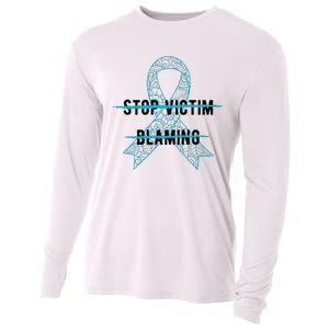 Stop Victim Blaming Sexual Assault Awareness Month Warrior Cooling Performance Long Sleeve Crew