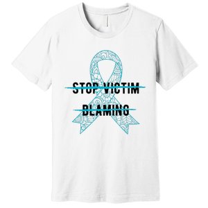 Stop Victim Blaming Sexual Assault Awareness Month Warrior Premium T-Shirt