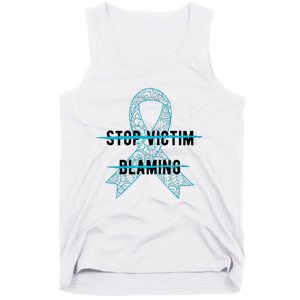 Stop Victim Blaming Sexual Assault Awareness Month Warrior Tank Top