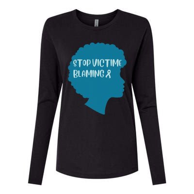 Stop Victim Blaming Sexual Assault Awareness Month Warrior Womens Cotton Relaxed Long Sleeve T-Shirt