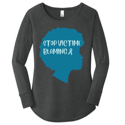 Stop Victim Blaming Sexual Assault Awareness Month Warrior Women's Perfect Tri Tunic Long Sleeve Shirt