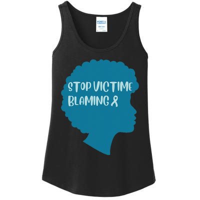 Stop Victim Blaming Sexual Assault Awareness Month Warrior Ladies Essential Tank