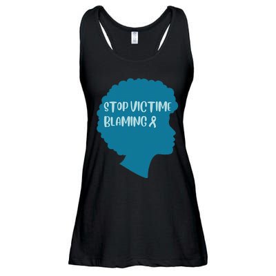 Stop Victim Blaming Sexual Assault Awareness Month Warrior Ladies Essential Flowy Tank