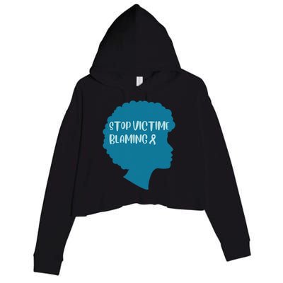 Stop Victim Blaming Sexual Assault Awareness Month Warrior Crop Fleece Hoodie