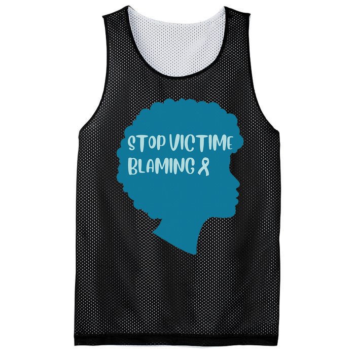 Stop Victim Blaming Sexual Assault Awareness Month Warrior Mesh Reversible Basketball Jersey Tank