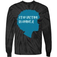 Stop Victim Blaming Sexual Assault Awareness Month Warrior Tie-Dye Long Sleeve Shirt