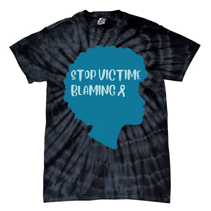 Stop Victim Blaming Sexual Assault Awareness Month Warrior Tie-Dye T-Shirt