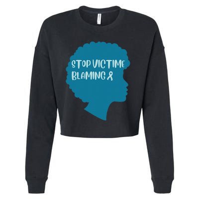 Stop Victim Blaming Sexual Assault Awareness Month Warrior Cropped Pullover Crew