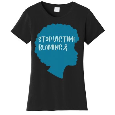 Stop Victim Blaming Sexual Assault Awareness Month Warrior Women's T-Shirt